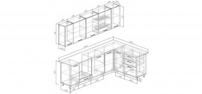 Кухонный гарнитур угловой Капри 2600х1600 (Стол. 26мм) в Кургане - kurgan.ok-mebel.com | фото