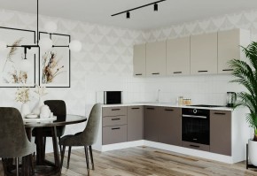 Кухонный гарнитур угловой Латте 2600х1600 (Стол. 26мм) в Кургане - kurgan.ok-mebel.com | фото