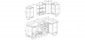 Кухонный гарнитур угловой Смоки 2200*1000 (Стол. 26мм) в Кургане - kurgan.ok-mebel.com | фото 2