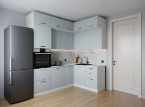 Кухонный гарнитур угловой Смоки 2200*1700 (Стол. 38мм) в Кургане - kurgan.ok-mebel.com | фото