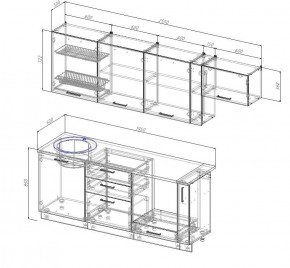 Кухонный гарнитур Вегас 2550 (Стол. 26мм) в Кургане - kurgan.ok-mebel.com | фото 2