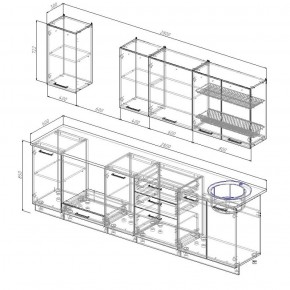 Кухонный гарнитур Вегас 2800 (Стол. 26мм) в Кургане - kurgan.ok-mebel.com | фото 2