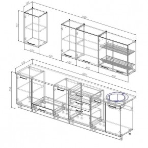 Кухонный гарнитур Вегас 2800 (Стол. 38мм) в Кургане - kurgan.ok-mebel.com | фото 2