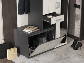 ЛИРА Прихожая ЛДСП (графит/дуб крафт белый) в Кургане - kurgan.ok-mebel.com | фото 4