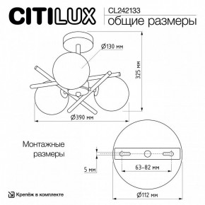 Люстра на штанге Citilux Ronny CL242133 в Кургане - kurgan.ok-mebel.com | фото 7