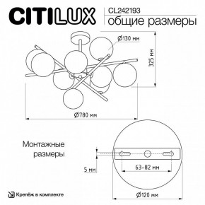 Люстра на штанге Citilux Ronny CL242193 в Кургане - kurgan.ok-mebel.com | фото 8