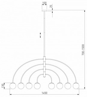 Люстра на штанге Eurosvet Cenacolo 30179/8 черный в Кургане - kurgan.ok-mebel.com | фото 2