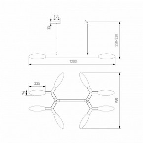 Люстра на штанге Eurosvet Covalent 30180 черный в Кургане - kurgan.ok-mebel.com | фото 3