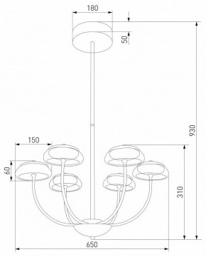 Люстра на штанге Eurosvet Fungo 50388 LED черный в Кургане - kurgan.ok-mebel.com | фото 4