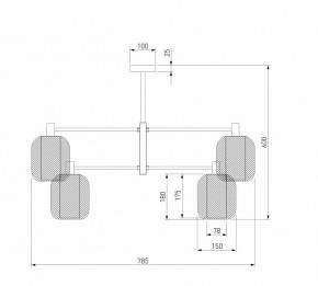 Люстра на штанге Eurosvet Voile 30191/6 черный в Кургане - kurgan.ok-mebel.com | фото 3