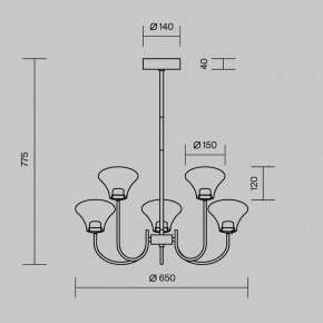 Люстра на штанге Maytoni Dynasty MOD402PL-L20BS3K в Кургане - kurgan.ok-mebel.com | фото 6