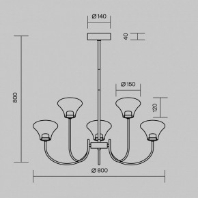 Люстра на штанге Maytoni Dynasty MOD402PL-L30BS3K в Кургане - kurgan.ok-mebel.com | фото 4