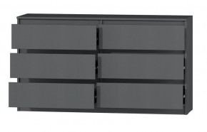 МС "Хилтон" Комод №5 1400 (6 ящ.) графит в Кургане - kurgan.ok-mebel.com | фото 3