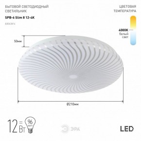 Накладной светильник Эра Slim SPB-6 Slim 8 12-4K в Кургане - kurgan.ok-mebel.com | фото 2