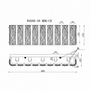 Накладной светильник iLamp Panorama W4688-58 MBK+CR в Кургане - kurgan.ok-mebel.com | фото 2
