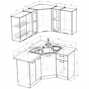 ОЛЬГА Кухонный гарнитур Оптима 2 (1500*1300 мм) в Кургане - kurgan.ok-mebel.com | фото 2