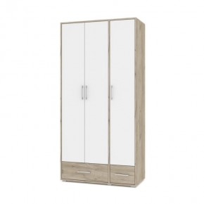 ОЛИВИЯ О32 Шкаф 3-х дверный (дуб серый/белый) в Кургане - kurgan.ok-mebel.com | фото