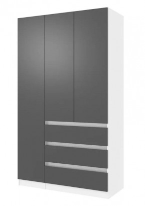 ПАРУС Шкаф 3х- ств. 1200 (белый/графит) в Кургане - kurgan.ok-mebel.com | фото