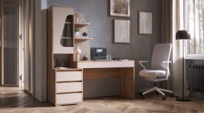 ПИФАГОР Стол компьютерный (дуб вотан/кашемир) в Кургане - kurgan.ok-mebel.com | фото