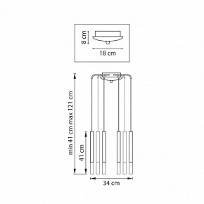 Подвесная люстра Lightstar Tubo L8T747133 в Кургане - kurgan.ok-mebel.com | фото 3