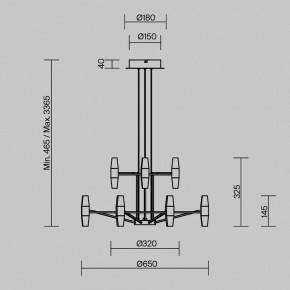 Подвесная люстра Maytoni Arana MOD401PL-L72BS3K в Кургане - kurgan.ok-mebel.com | фото 5