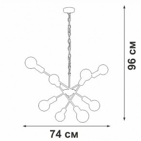 Подвесная люстра Vitaluce V4750 V4750-1/8 в Кургане - kurgan.ok-mebel.com | фото 2