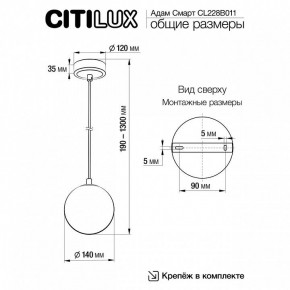 Подвесной светильник Citilux Адам Смарт CL228B011 в Кургане - kurgan.ok-mebel.com | фото 5