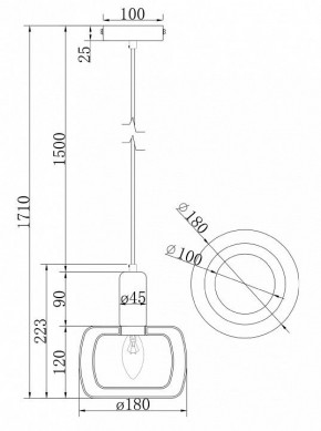 Подвесной светильник Maytoni Vision MOD411PL-01G в Кургане - kurgan.ok-mebel.com | фото 7