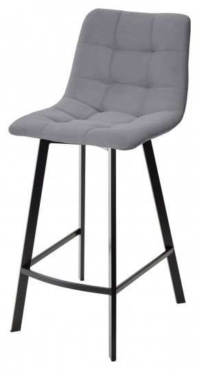 Полубарный стул CHILLI-QB SQUARE серый #27, велюр / черный каркас (H=66cm) М-City в Кургане - kurgan.ok-mebel.com | фото 1
