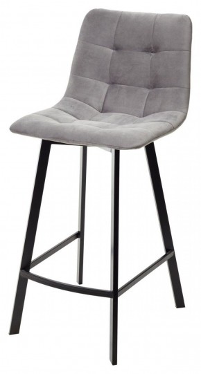 Полубарный стул CHILLI-QB SQUARE светло-серый #26, велюр / черный каркас (H=66cm) М-City в Кургане - kurgan.ok-mebel.com | фото