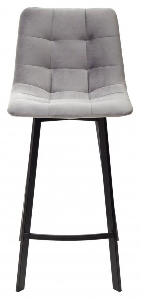 Полубарный стул CHILLI-QB SQUARE светло-серый #26, велюр / черный каркас (H=66cm) М-City в Кургане - kurgan.ok-mebel.com | фото 3