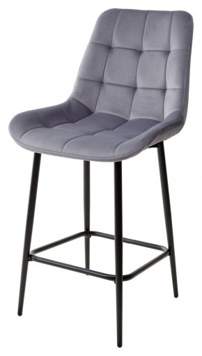 Полубарный стул ХОФМАН, цвет H-14 Серый, велюр / черный каркас H=63cm М-City в Кургане - kurgan.ok-mebel.com | фото