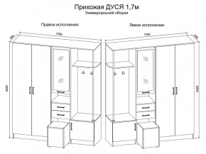 Прихожая Дуся 1.7 УНИ (Дуб Бунратти/Белый Бриллиант) в Кургане - kurgan.ok-mebel.com | фото 2