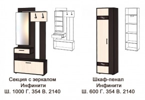 ИНФИНИТИ Прихожая (Секция с зеркалом + шкаф-пенал) в Кургане - kurgan.ok-mebel.com | фото 3