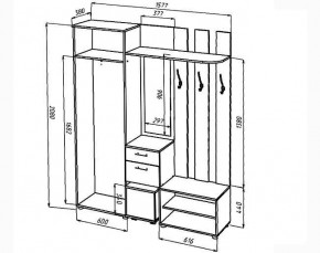 КРИСТИНА Прихожая (Венге/Анкор светлый) УНИ в Кургане - kurgan.ok-mebel.com | фото 2
