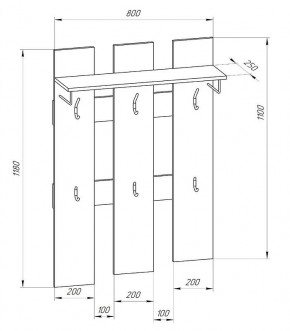 Прихожая-вешалка большая 800 в Кургане - kurgan.ok-mebel.com | фото 2