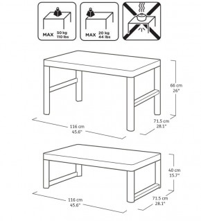 Раскладной стол Лион с регулируемой высотой столешницы (Lyon rattan table) графит (h400/650) в Кургане - kurgan.ok-mebel.com | фото 3