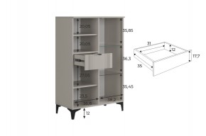 РИЧ Комод 2 со стеклом в Кургане - kurgan.ok-mebel.com | фото 3