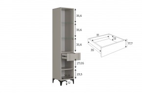 РИЧ Шкаф однодверный со стеклом в Кургане - kurgan.ok-mebel.com | фото 3