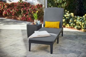 Шезлонг Джайпур с матрасом (Jaipur Sun lounger (with cushion)) графит в Кургане - kurgan.ok-mebel.com | фото 2