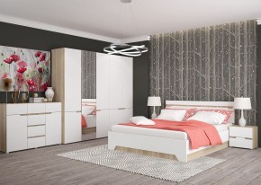 Шкаф 2-х створчатый АНТАЛИЯ (Сонома/Белый софт) в Кургане - kurgan.ok-mebel.com | фото 3