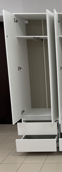 Шкаф 2-ств. с 2 ящиками и вешалкой "Бьянко" в Кургане - kurgan.ok-mebel.com | фото 2