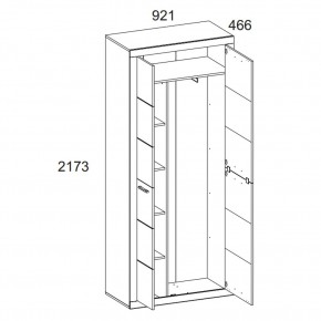 Шкаф 2D OSKAR , цвет дуб Санремо в Кургане - kurgan.ok-mebel.com | фото 4