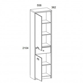 Шкаф 2D1S/D2, DIESEL , цвет дуб мадура/энигма в Кургане - kurgan.ok-mebel.com | фото 2