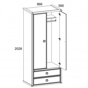 Шкаф 2DG2S, MAGELLAN, цвет Сосна винтаж в Кургане - kurgan.ok-mebel.com | фото 2