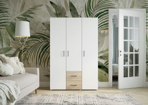 Шкаф 3-х створчатый с ящиками VICTOR (Сонома-Белый) в Кургане - kurgan.ok-mebel.com | фото 3