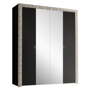 Шкаф 4-х дв. (с зеркалами)  Premium черная/серебро (ТФШ1/4(П) в Кургане - kurgan.ok-mebel.com | фото