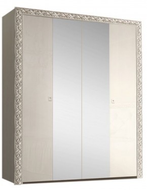 Шкаф 4-х дв. (с зеркалами) Premium слоновая кость/серебро (ТФШ1/4(П) в Кургане - kurgan.ok-mebel.com | фото