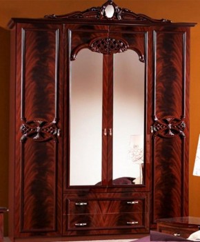 Шкаф 4-х дверный с зеркалами (03.144) Ольга (могано) в Кургане - kurgan.ok-mebel.com | фото