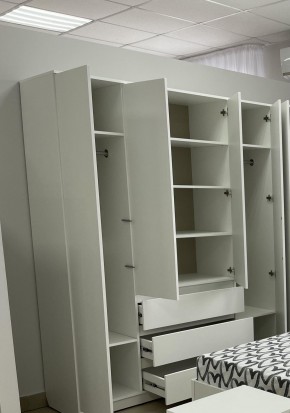 Шкаф 4-ств. с 3 ящиками "Бьянко" в Кургане - kurgan.ok-mebel.com | фото 2
